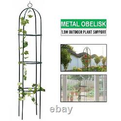 1.9m Outdoor Garden Metal Obelisk Climbing Plant Support Frame Trellis New