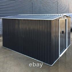 10 x 8ft Metal Garden Storage Shed withDouble Sliding Door Outdoor Tool Organizer