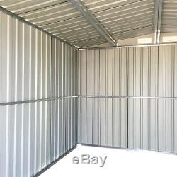 10X8 Metal Garden Shed Storage House Apex Roof Sliding Door with free base Large