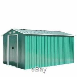 10X9FT Metal Garden Shed Outdoor Storage House Tool Sheds with Free wX