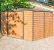 10ft X 12ft Metal Apex Shed Outdoor Garden Steel Store Storage Sheds Brown 10x12