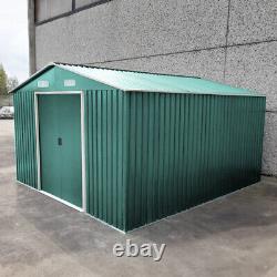 10ft x8ft Garden Metal Storage Shed Corrugated Outdoor Tool Box with Base 10 x 8
