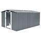 10x12ft Metal Garden Storage Shed Apex Heavy Duty Steel Outdoor House Free Base