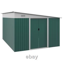 11.3x9.2ft Steel Garden Storage Shed Tool House with Sliding Doors & 2 Air Vents