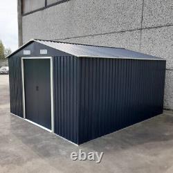 12 X 10FT Outdoor Storage Garden Shed with Base Warehouse Galvani Metal Building