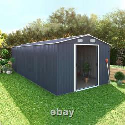 12 X 10FT Outdoor Storage Garden Shed with Base Warehouse Galvani Metal Building