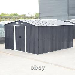 12 X 10FT Outdoor Storage Garden Shed with Base Warehouse Galvani Metal Building