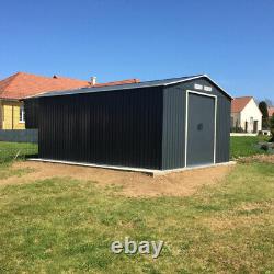 12 X 10FT Outdoor Storage Garden Shed with Base Warehouse Galvani Metal Building