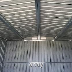 12 x 10ft Large Garden Shed Storage Outdoor Warehouse Metal Roof Building w Base