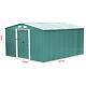 12x10ft Tool Storage Garden Shed Metal Outdoor Factory Container With Foundation