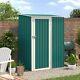 186x143cm Corrugated Steel Garden Shed Outdoor Equipment Storage Sloped Roof