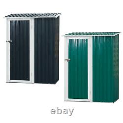 186x143cm Corrugated Steel Garden Shed Outdoor Equipment Storage Sloped Roof