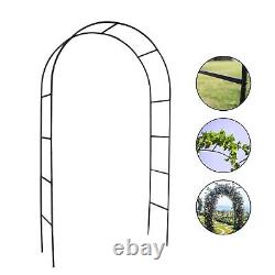 2.4M Garden Arch Trellis Arched Metal Tubular Frame Climbing Plant Archway