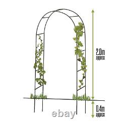 2.4M Garden Arch Trellis Arched Metal Tubular Frame Climbing Plant Archway