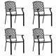 2/4x Metal Garden Chair Stackable Patio Dining Table Outdoor Furniture Set Black