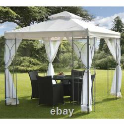 2.5m Cream Outdoor Metal Polenza Garden Wedding Party Curtains Tent Gazebo