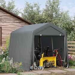 2.8m x 2.4m Garden Garage Storage Tent Metal Frame Bike Shed with Zipper Doors