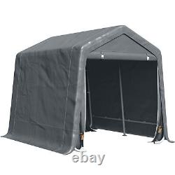 2.8m x 2.4m Garden Garage Storage Tent Metal Frame Bike Shed with Zipper Doors