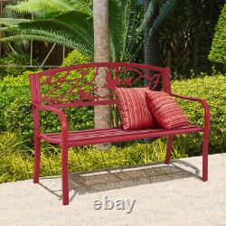 2 Seater Garden Bench Metal Frame Antique Loveseat Furniture Lounger Chair Seats