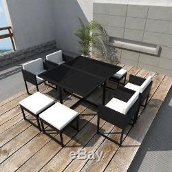 21-Piece Outdoor Dinning Set Poly Rattan Table and Chairs Garden Patio Furniture