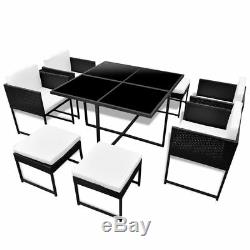 21-Piece Outdoor Dinning Set Poly Rattan Table and Chairs Garden Patio Furniture
