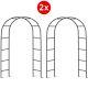 2x 2m Garden Arch Trellis Metal Tubular Frame Climbing Plant Archway Arbour
