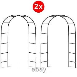 2X 2M Garden Arch Trellis Metal Tubular Frame Climbing Plant Archway Arbour