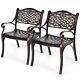 2x Garden Cast Aluminum Chairs All-weather Patio Bistro Dining Chairs With Armrest