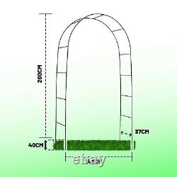 2m Garden Arch Trellis Arched Frame Tubular Arbour Climbing Plant Metal Archway
