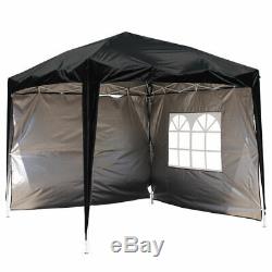 2x2m Outdoor Pop Up Gazebo Garden Marquee Party Tent Canopy 4 Side Panels Black