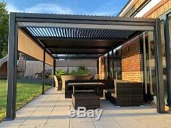 3.6 X 7.2m Vented Roof Solid Gazebo, Hot Tub Canopy, Permanent Garden Sunshade