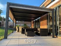 3.6 X 7.2m Vented Roof Solid Gazebo, Hot Tub Canopy, Permanent Garden Sunshade