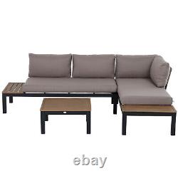 3 PCs Garden Outdoor Sectional Corner Sofa Lounge and Coffee Table Set