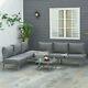 3 Pcs Garden Seating Set With Sofa Lounge Coffee Table Outdoor Patio Furniture