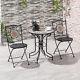 3 Piece Garden Bistro Set, Folding Chairs And Mosaic Tabletop For Outdoor
