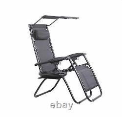 3 Piece Zero Gravity Reclining Garden Chair Sun Lounger +Accessories & Table Set
