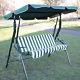 3 Seater Garden Hammock Green Swing Seat Outdoor Metal Bench Chair Patio
