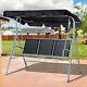 3 Seater Swing Bench Chair Garden Outdoor Lounge Hanging Metal Canopy Black