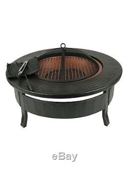 3 in 1 Fire Pit BBQ Brazier Round Stove Patio Heater Outdoor Garden Firepit New