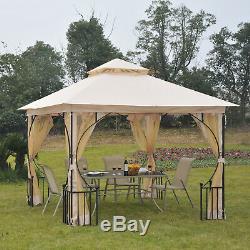 3 x 3M Metal Gazebo Pavilion Garden Party Tent Shelter 2-Tier Sun Shade Patio