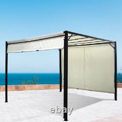 3 x 3m Garden Gazebo Metal Frame Pergola Adjustabl Canopy Sun Protection Outdoor