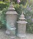 3 X Giant Metal Garden Lantern French Chic Grey Shabby Moroccan Large Tall