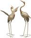 33-39 Inch Metal Crane Garden Sculptures & Statues For Yard Decor Large Gold New