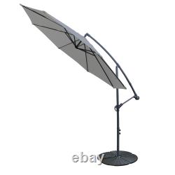 3M Cantilever Banana Parasol Garden Sun Shade Hanging Umbrella with Base Weight