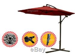 3M Cantilever Parasol Hanging Umbrella Garden Bistro Sun Shade Canopy WU30R