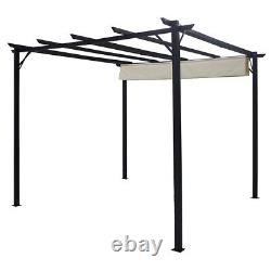 3M Metal Pergola Garden Porch Awning Gazebo Adjustable Canopy Patio Sun Shelter