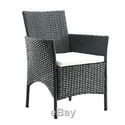 3PCS Rattan Garden Chairs Set Dining Chairs and Coffee Table Outdoor Furniture