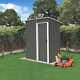 3x5ft Metal Garden Shed Pent Roof With Free Foundation Base Storage House Grey