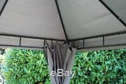 3m x 3m Gazebo Marquee Heavy Duty Garden Tent Waterproof With Full Side Curtains