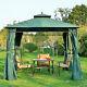 3m X 3m Metal Garden Gazebo Marquee Party Tent Patio Canopy Pavilion + Sidewalls